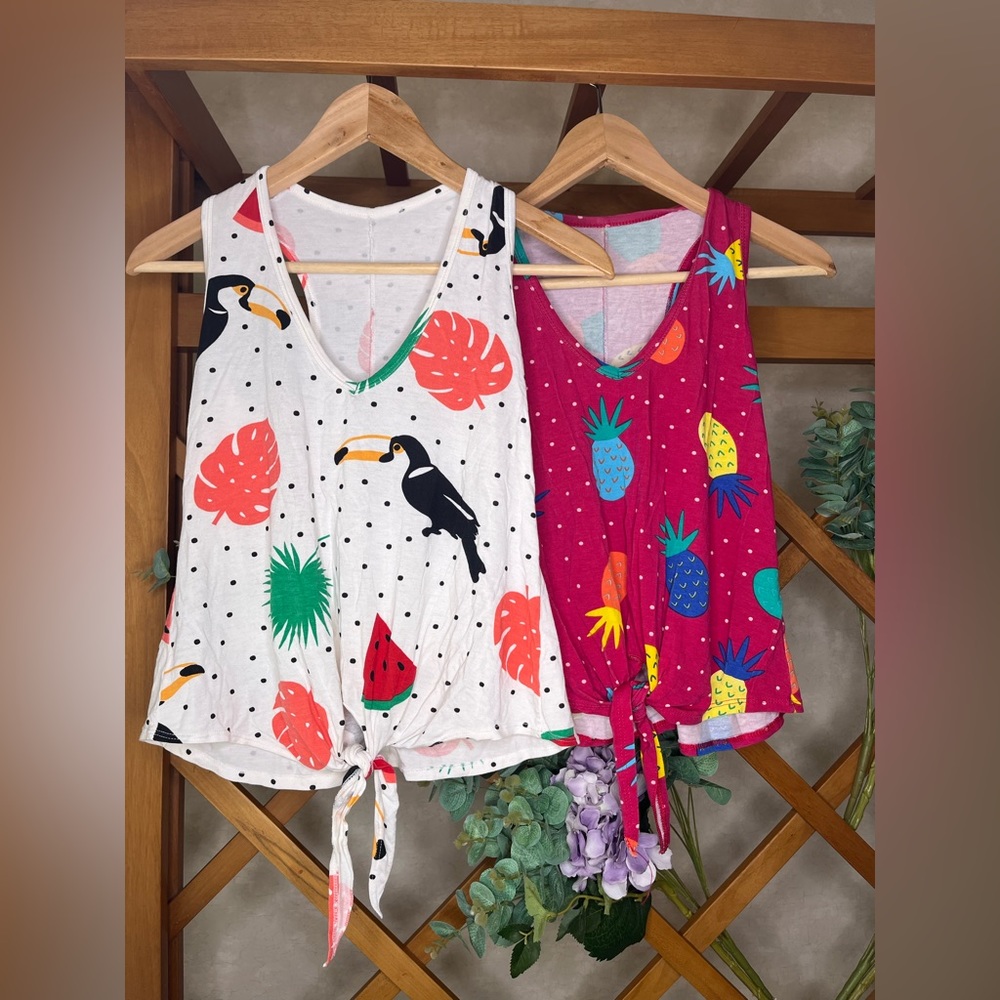 Kids girls cute soft summer tank top value set of 2(gently used)size L 11-12yr
